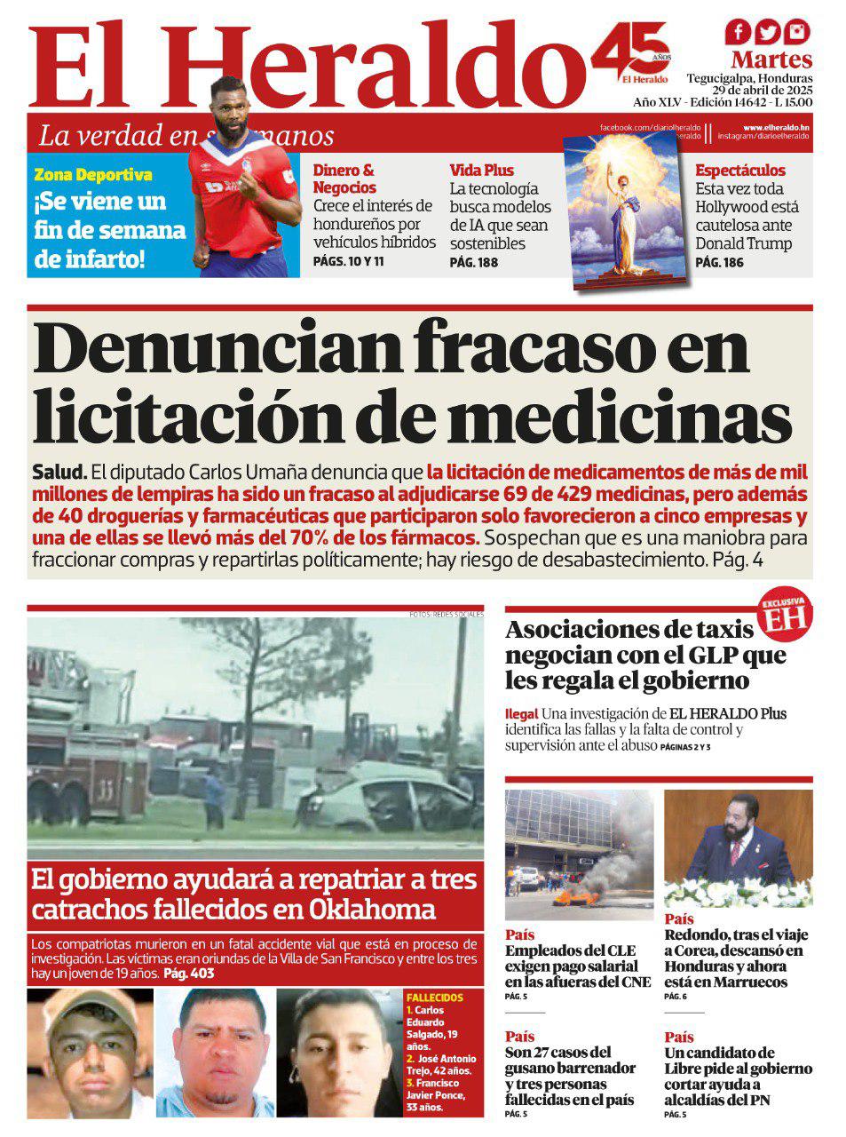 Denuncian fracaso en licitación de medicinas