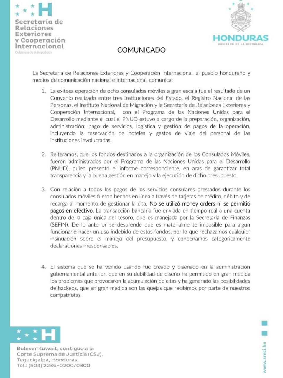 Cónsules demandan a Honduras reembolso de fondos