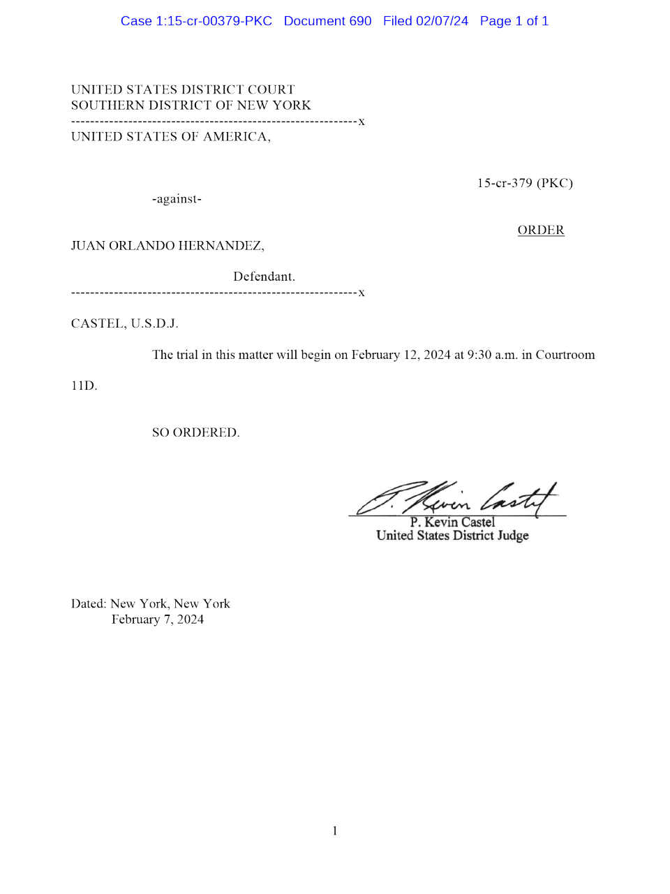En directo: Juicio de Juan Orlando Hernández