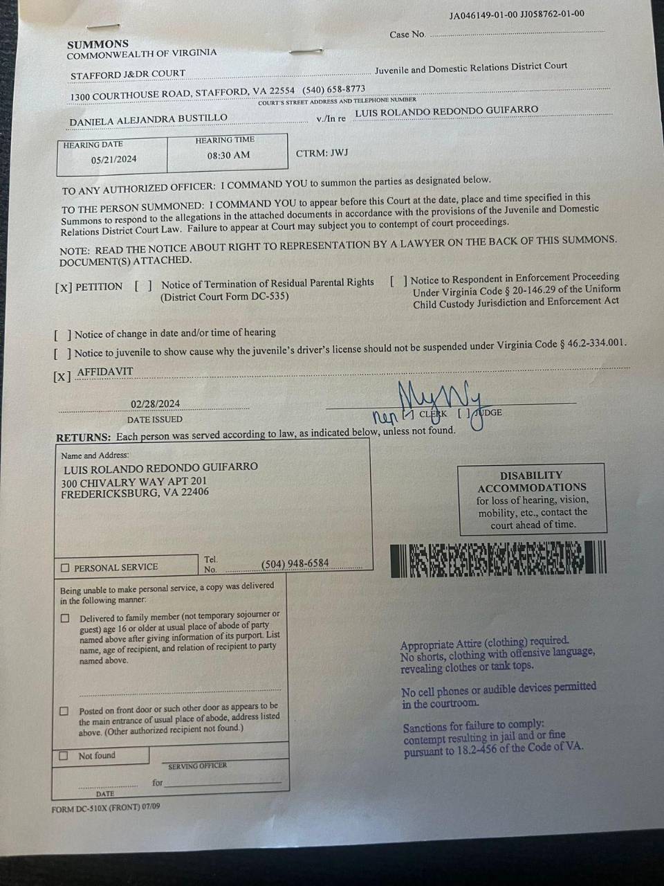 Luis Redondo citado hoy en juzgado de EUA por denuncia de incumplir manutención de su hija