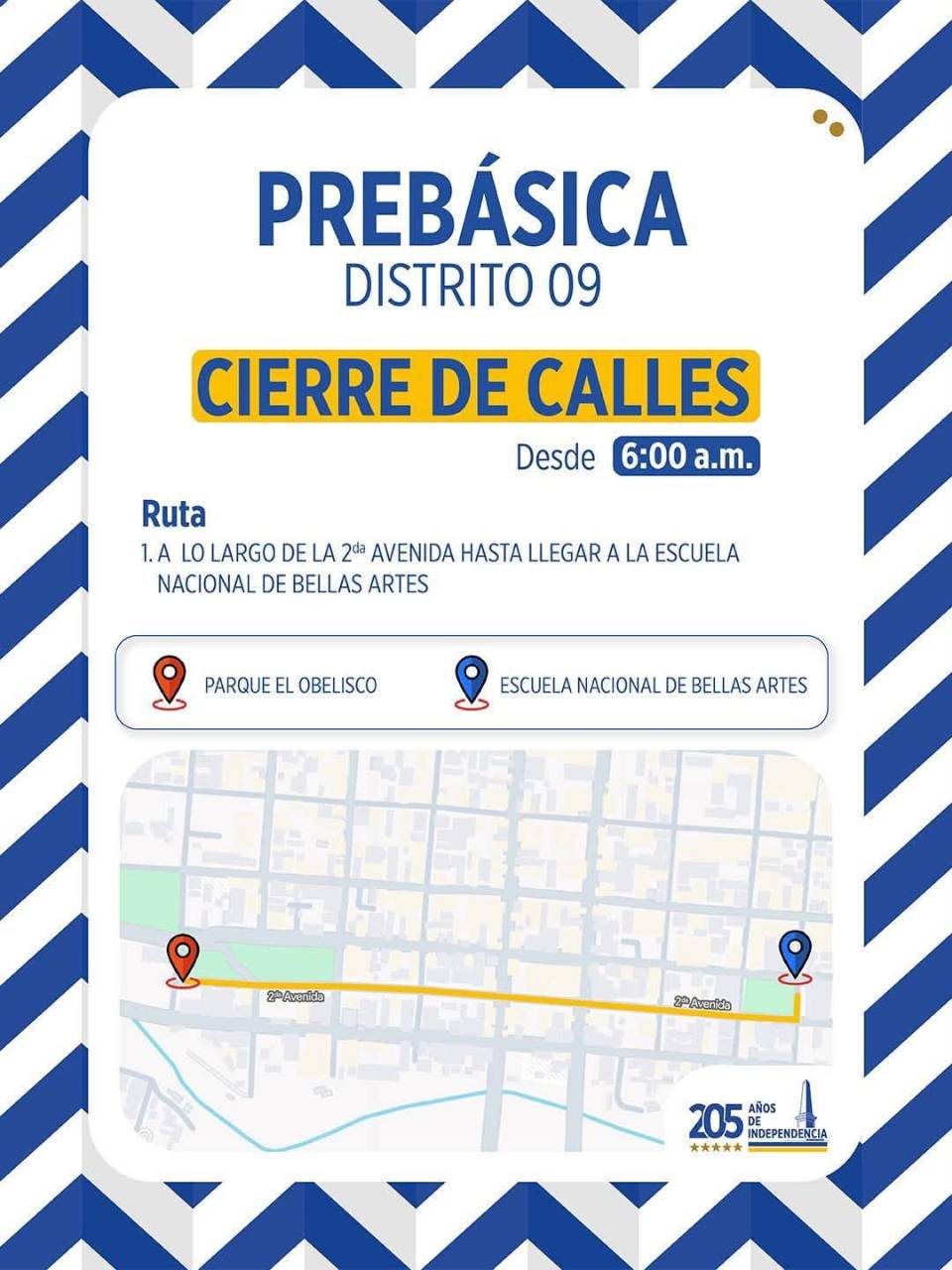 Calles cerradas este domingo6 de septiembre por desfiles de prebásica en Tegucigalpa