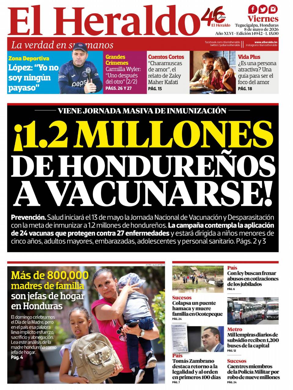 ¡1.2 millones de hondureños a vacunarse!