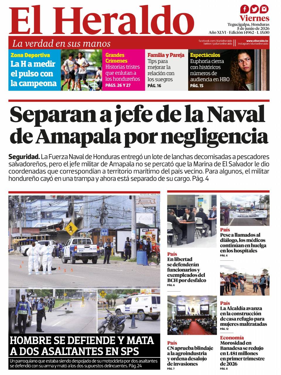 Separan al jefe de la Naval de Amapala por negligencia