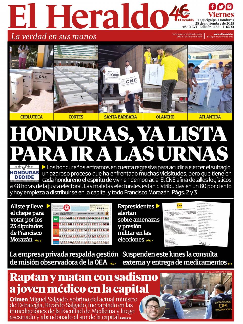 Honduras, ya lista para ir a las urnas