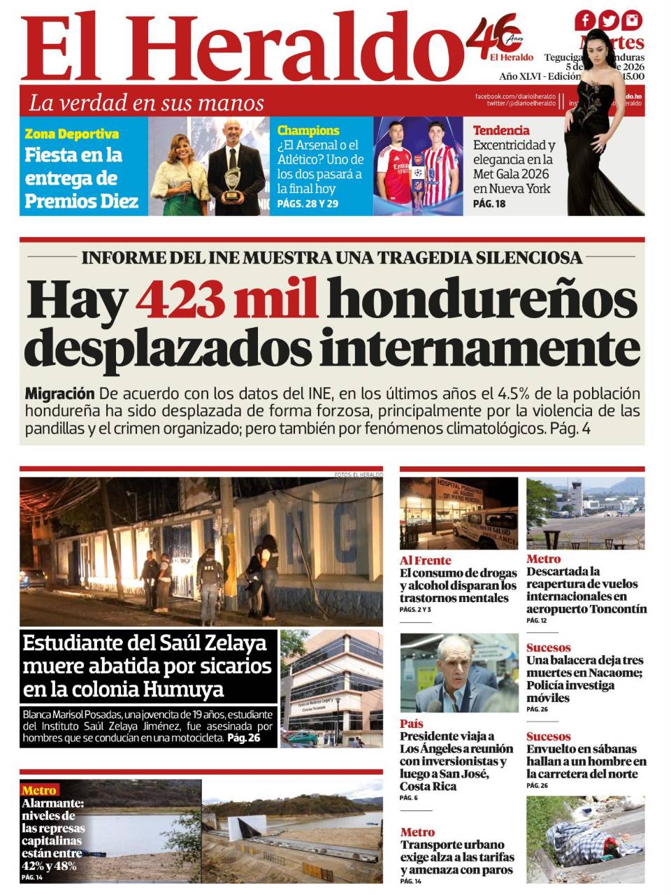 Hay 423 mil hondureños desplazados internamente