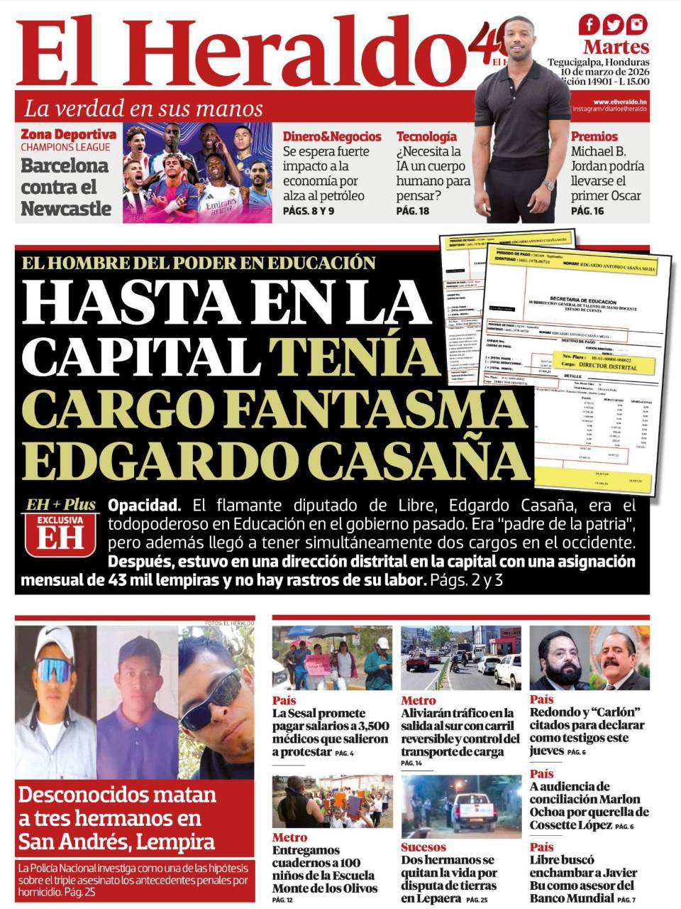Hasta en la capital tenía cargo fantasma Edgardo Casaña