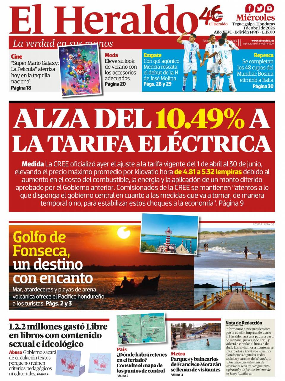 Alza del 10.49% a la tarifa eléctrica