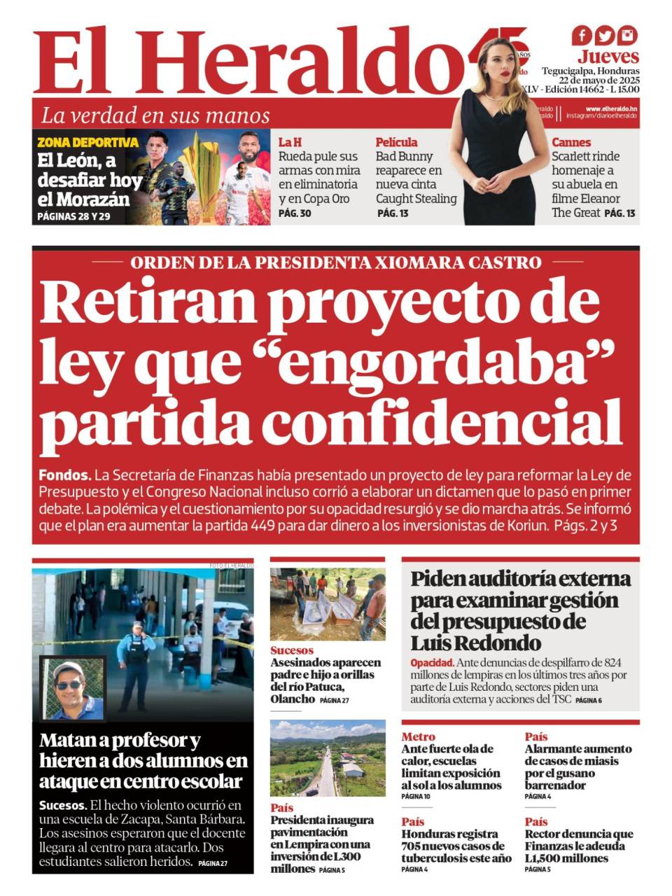 Retiran proyecto de ley que engordaba partida confidencial