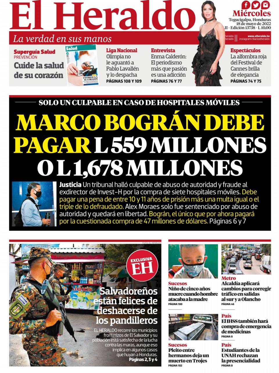 Marco Bográn debe pagar L559 millones o L 1,678 millones