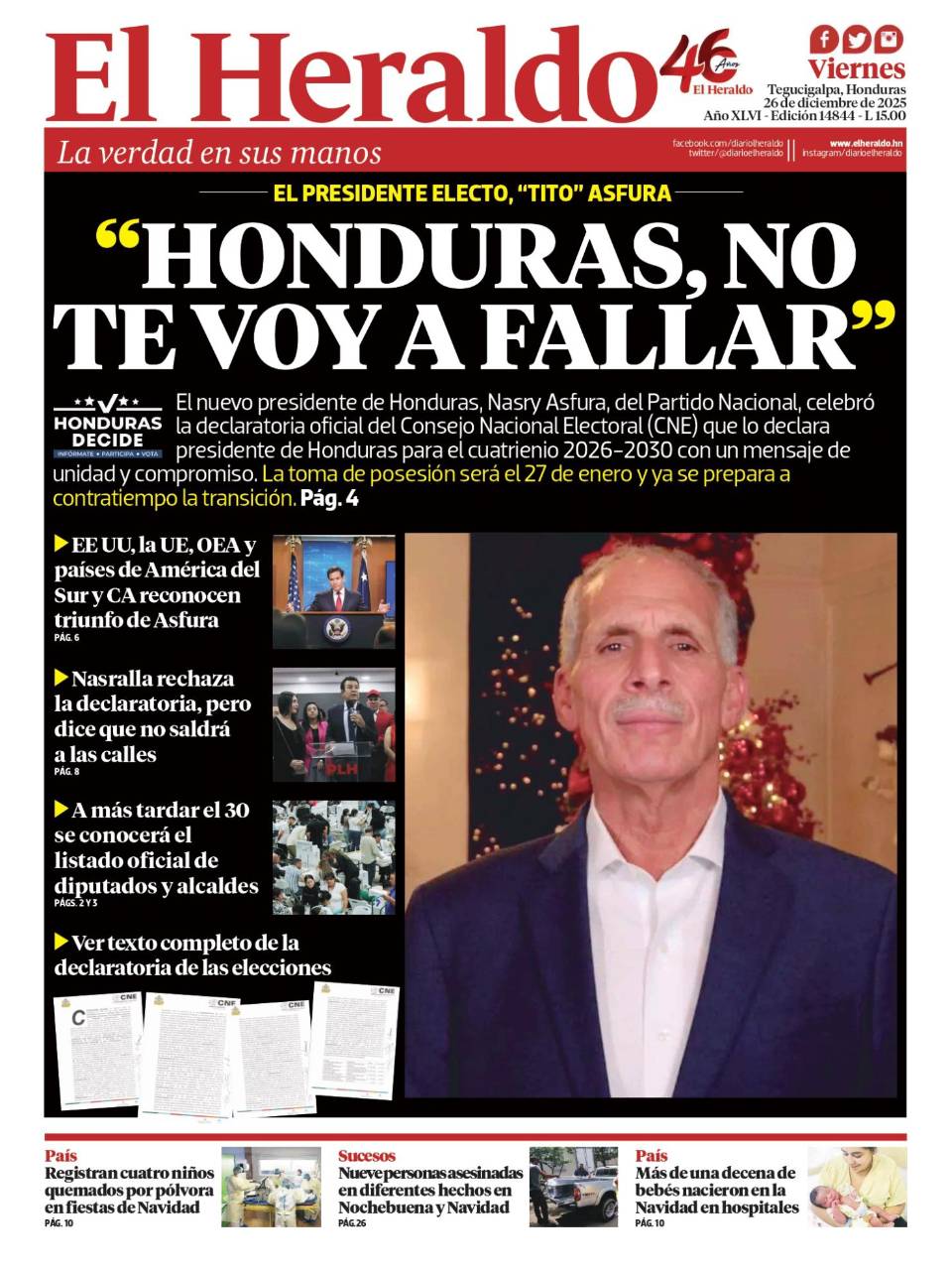 “Honduras, no te voy a fallar”