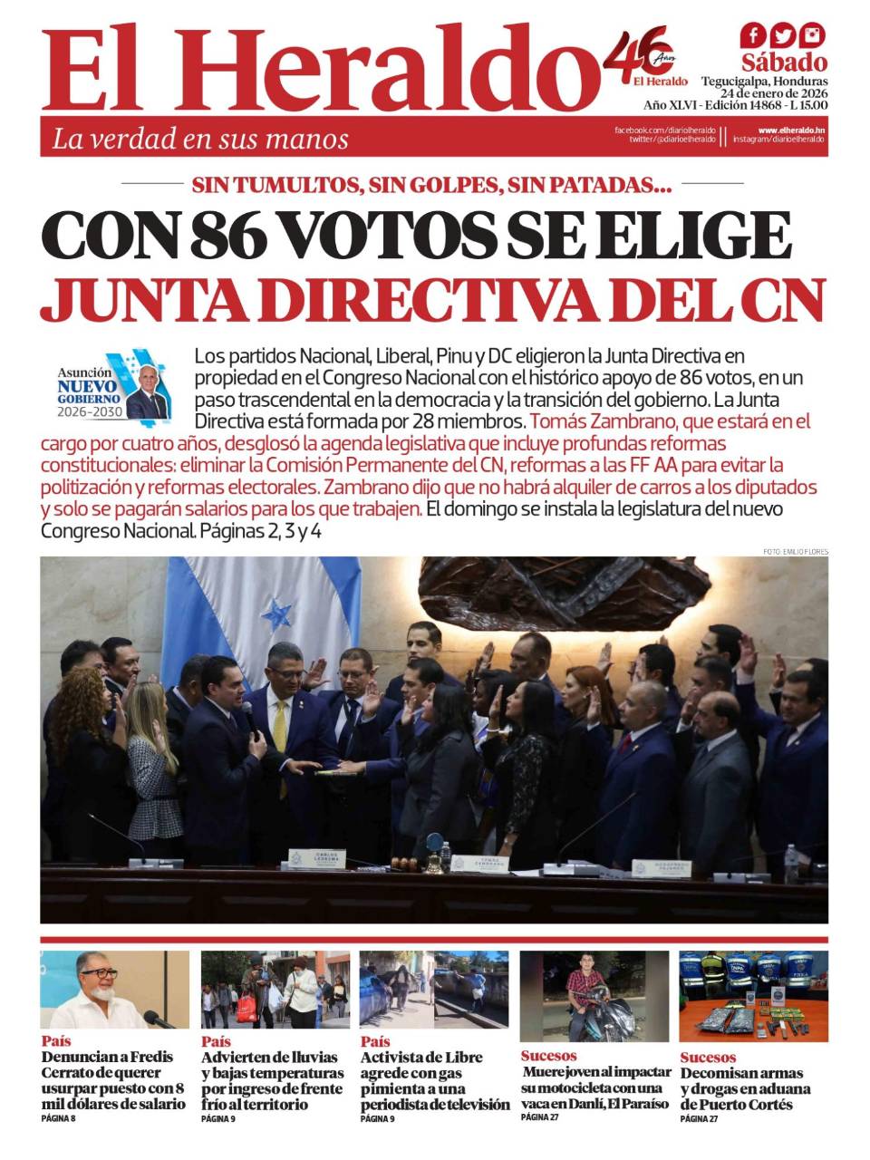 Con 86 votos se elige Junta Directica del CN