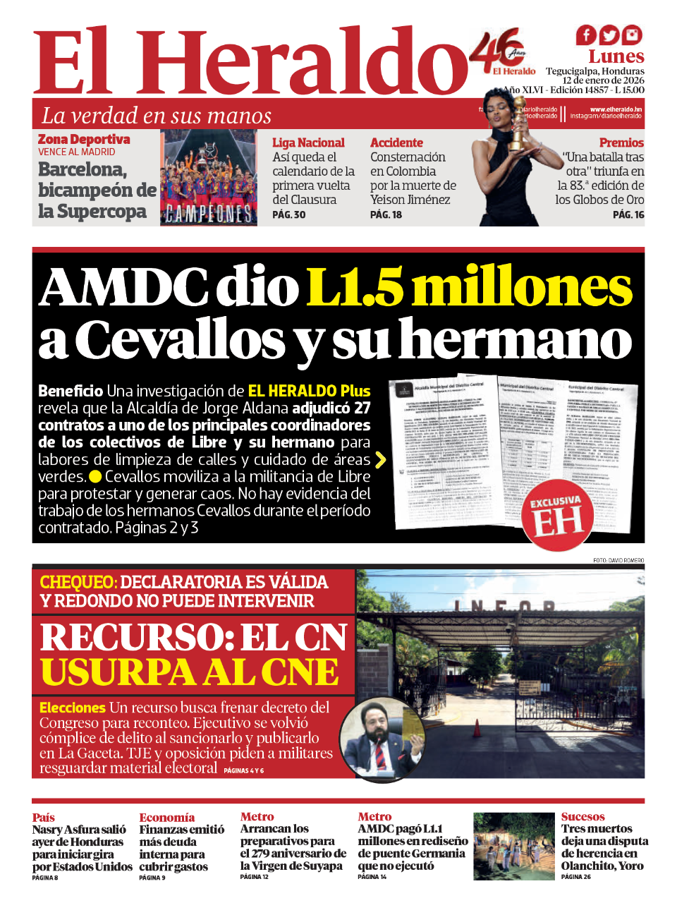 AMDC dio L 1.5 millones a Cevallos y su hermano