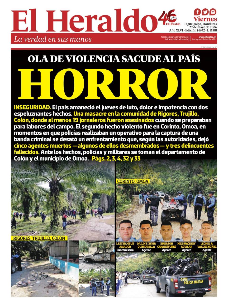 Horror: Ola de violencia sacude al país