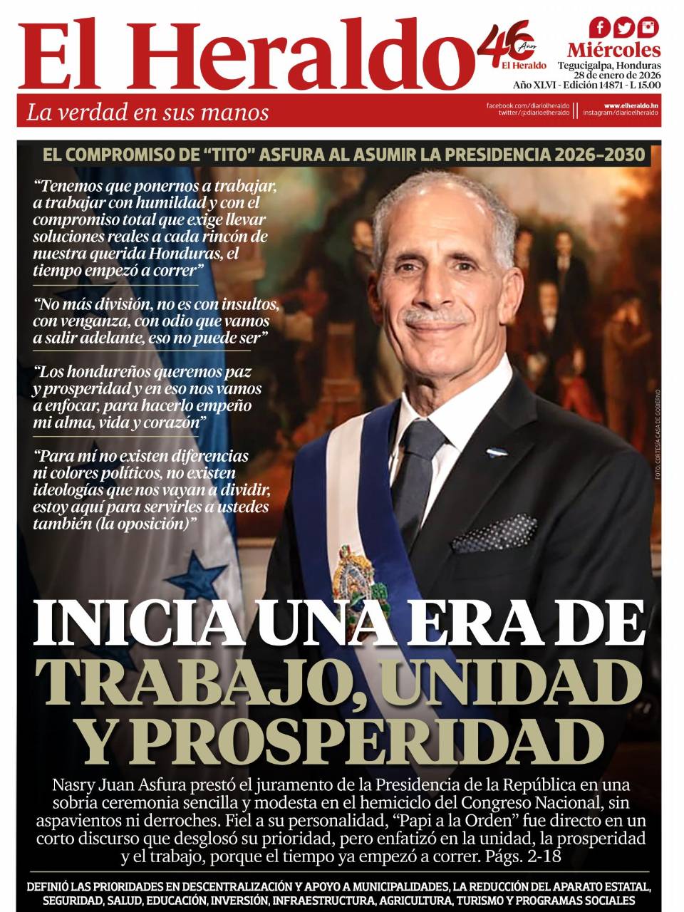 ​​​​Inicia una era de trabajo, unidad y prosperidad