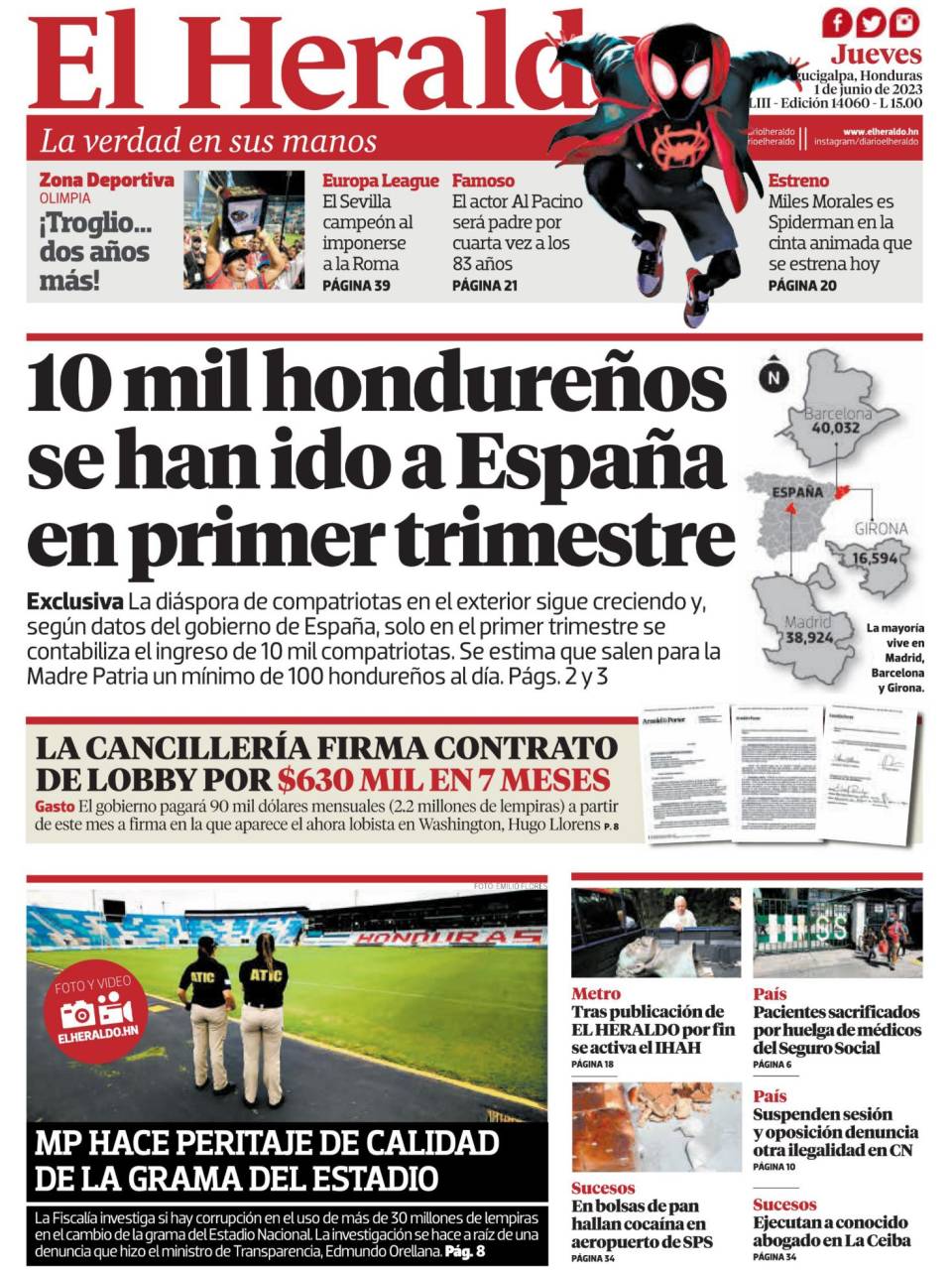 10 mil hondureños se han ido a España en primer trimestre