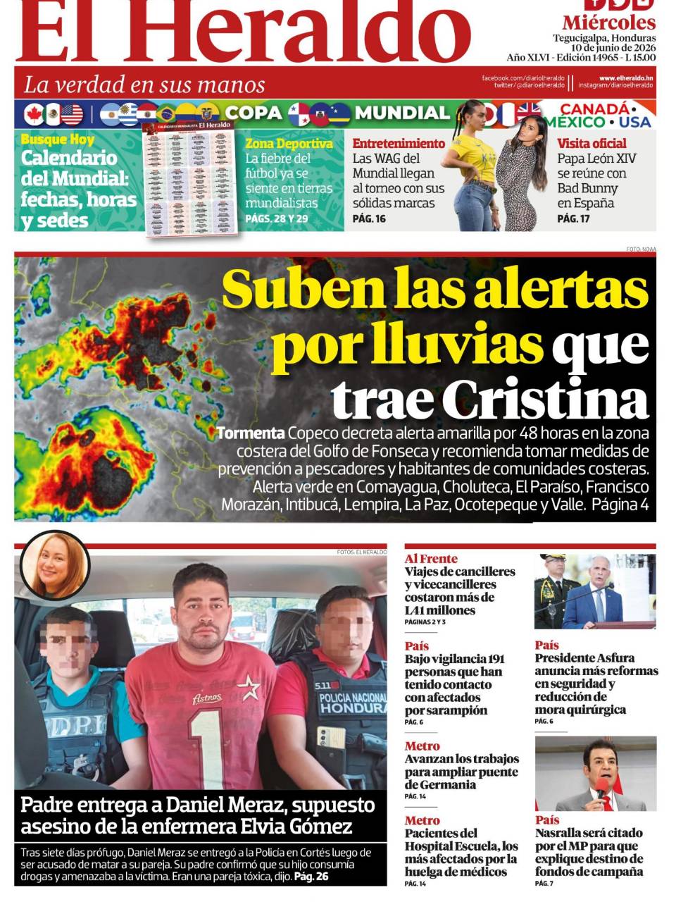 Suben las alertas por lluvias que trae Cristina