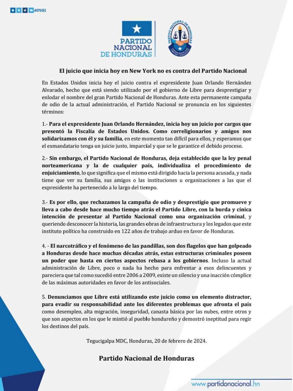 En directo: Juicio de Juan Orlando Hernández