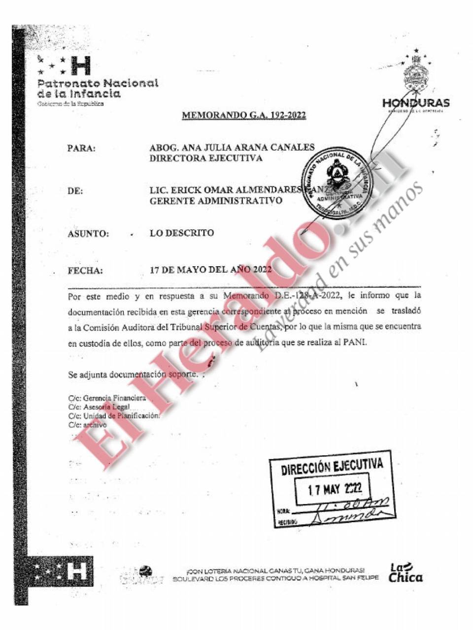 Pani investiga paradero de más de L 355 millones dados a políticos, instituciones y ONG