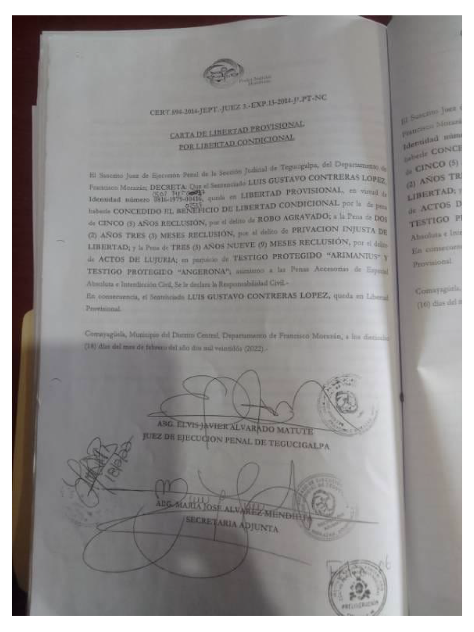 La Unidad Investigativa de EL HERALDO Plus accedió las dos cartas de libertad que presentó el privado de libertad Luis Contreras.