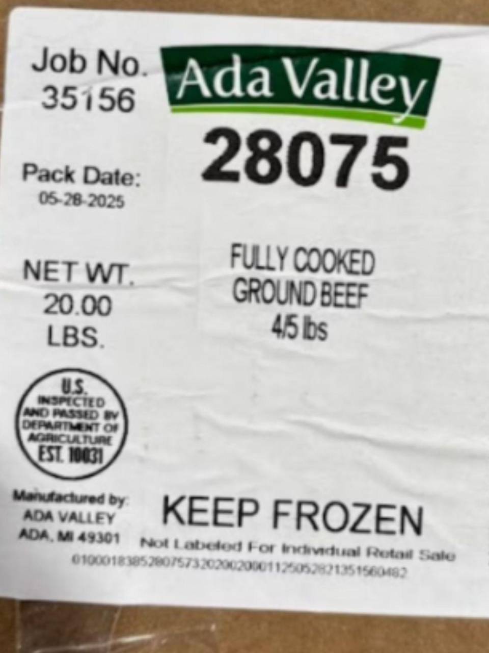 Se pide a las empresas, distribuidores y consumidores devolver la carne molida bajo estos lotes.