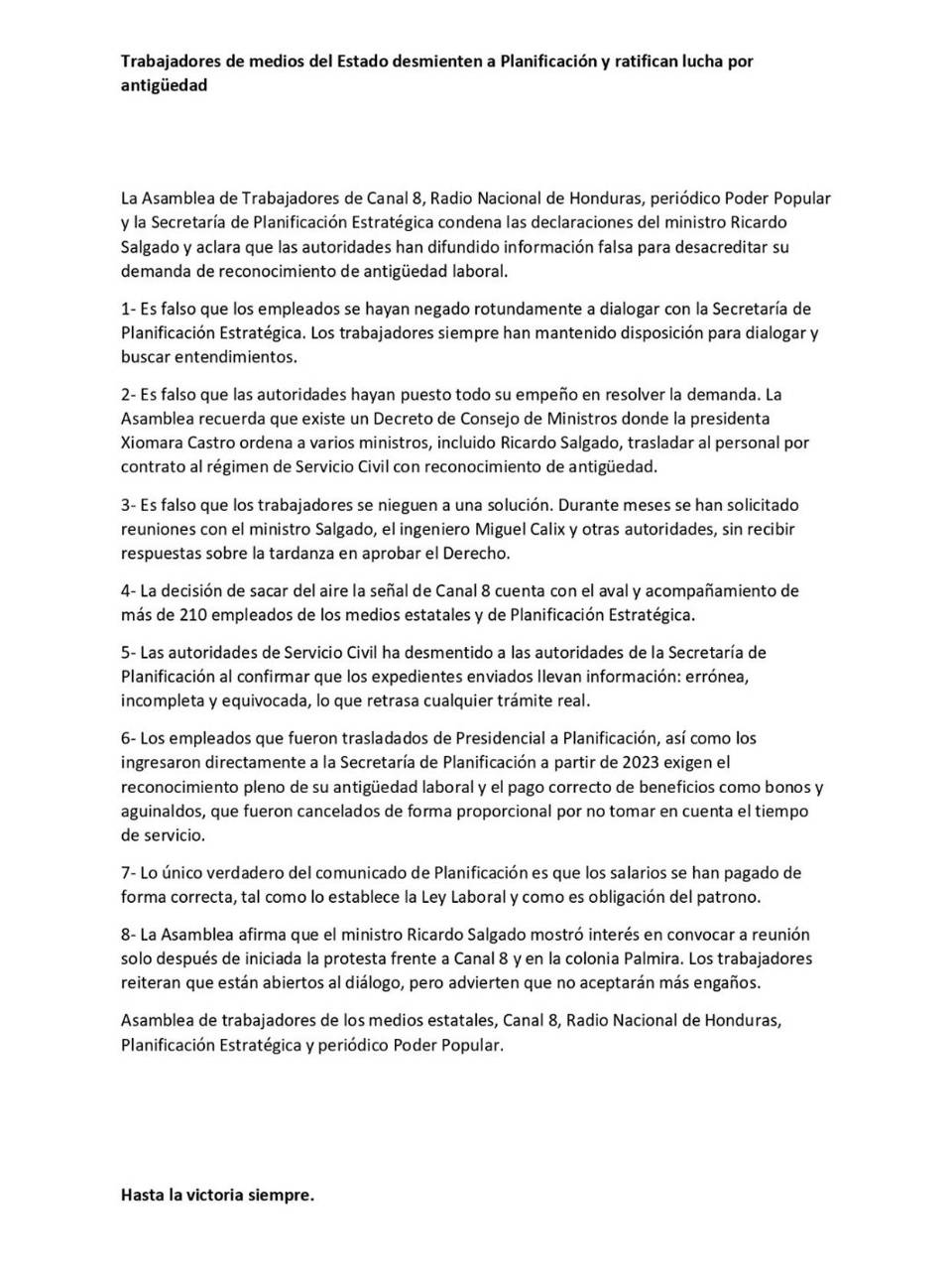 Consejo Hondureño del Sector Social de la Economía rechaza acciones promovidas por Luis Redondo