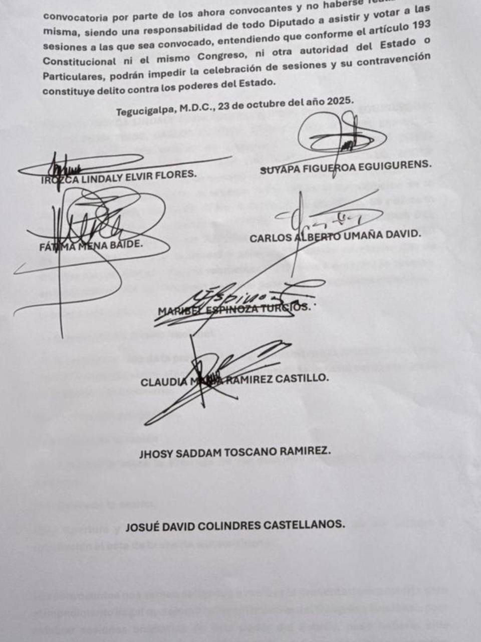 Los diputados de oposición convocaron a la sesión para el martes 28 de octubre.