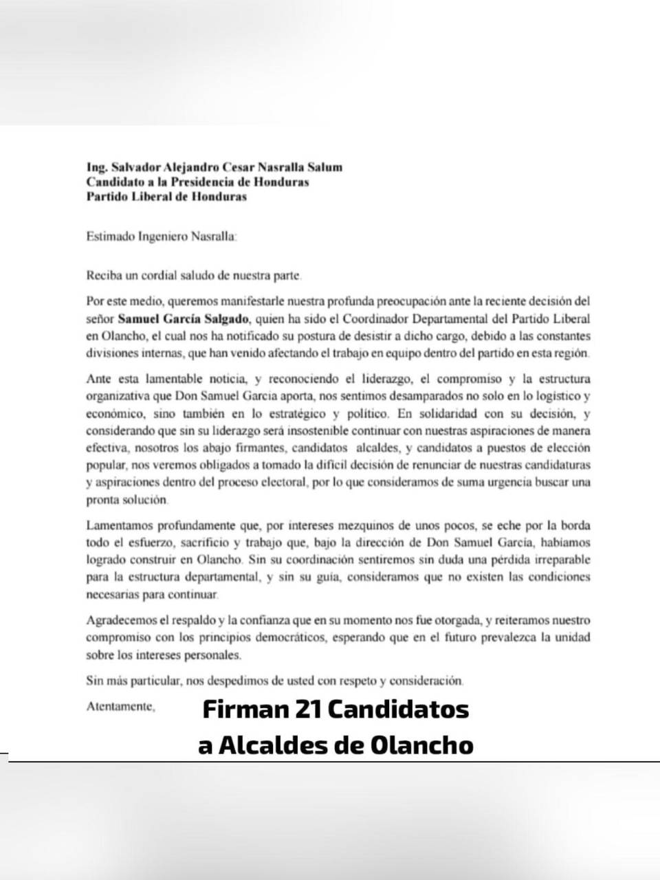 Aspirantes a alcaldes liberales amenazan con renunciar a sus candidaturas por divisiones