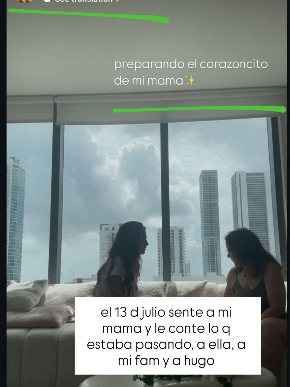 Ladera habló con su mamá sobre el video íntimo.