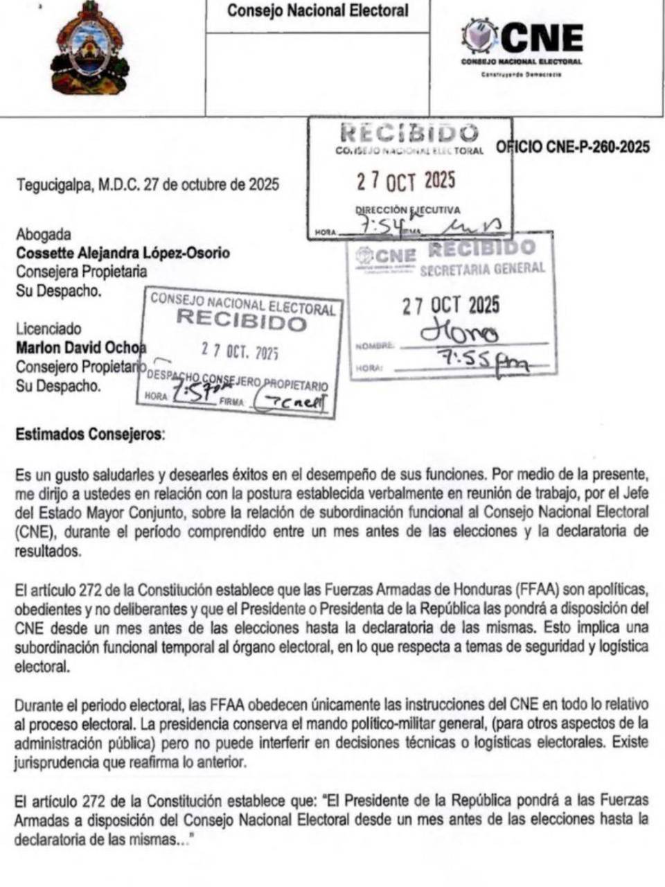 Ana Paola Hall: En período electoral, FF AA obedecen únicamente instrucciones del CNE