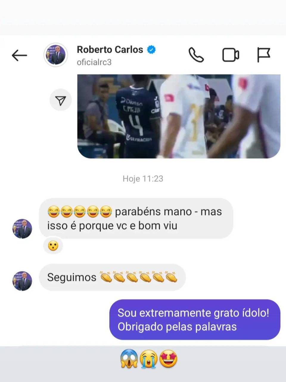 El mensaje de Roberto Carlos a Gabriel Araújo.