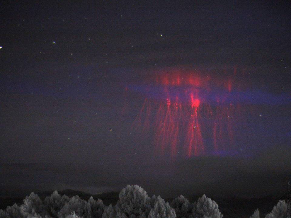 Un duende medusa, visto en un video de lapso de tiempo en el 2019, a unos 80 kilómetros sobre el mar Mediterráneo.