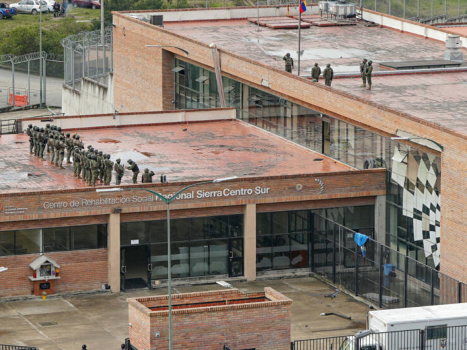 La prisión de Turi, en la ciudad ecuatoriana de Cuenca, el 14 de enero de 2024, después de que soldados y fuerzas especiales recuperaran su control.
