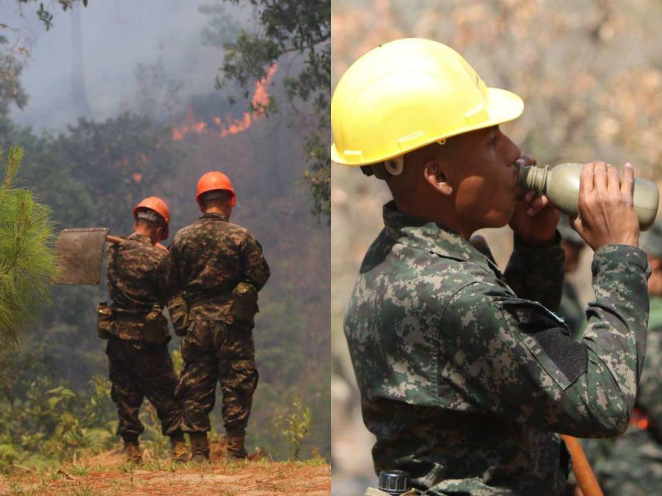 Con una heroica labor, militares y bomberos trabajan sin cesar buscando apagar el incendio que desde la noche del lunes 18 de marzo mantiene bajo llamas La Tigra