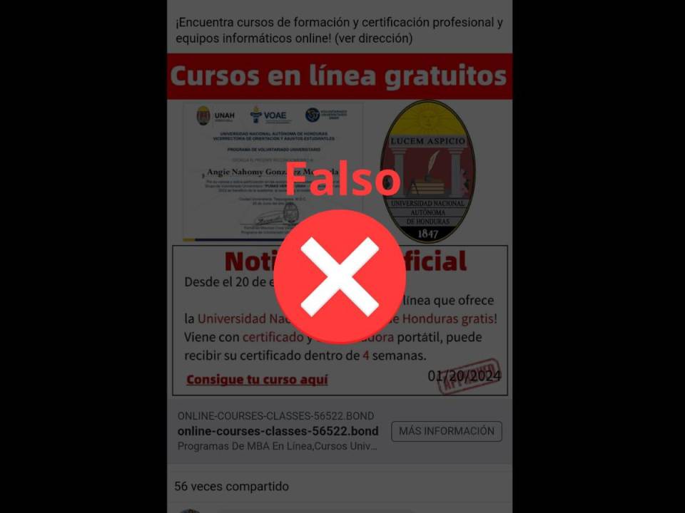 Captura de pantalla a una publicación de Facebook realizada el 5 de febrero de 2024.