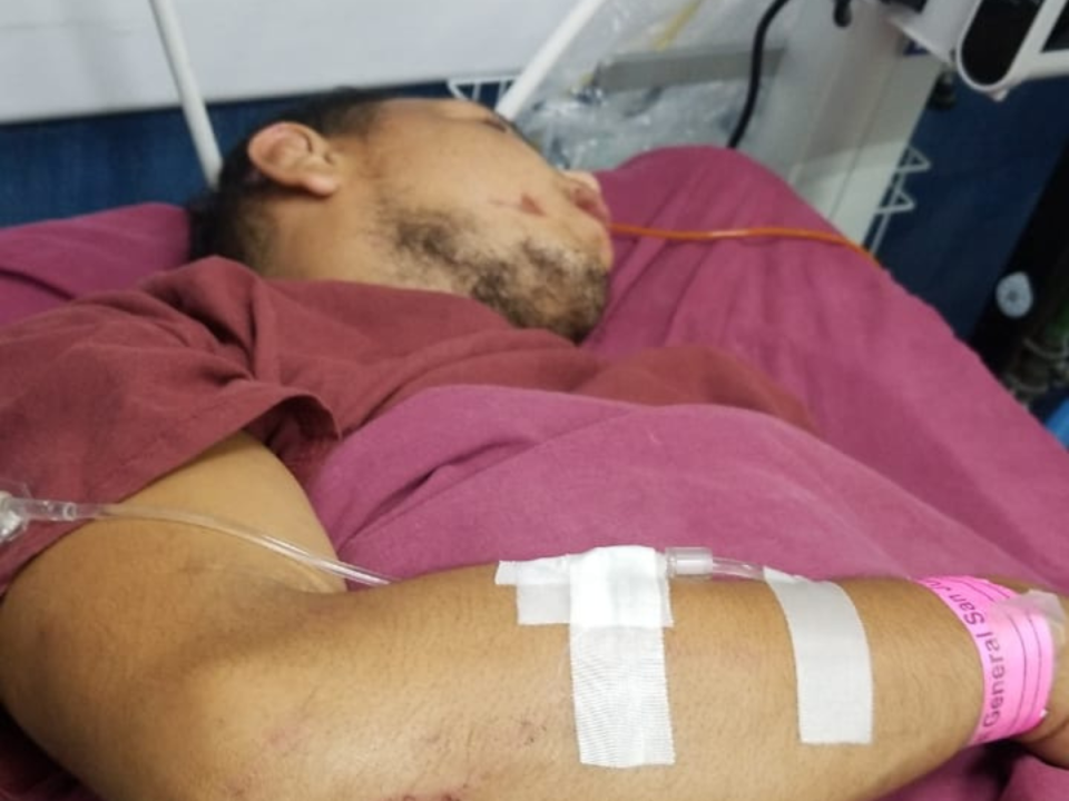 Marco Cartagena, se encuentra interno en el Hospital San Juan de Dios, de Guatemala, tiene la pierna quebrada y también algunas costillas.