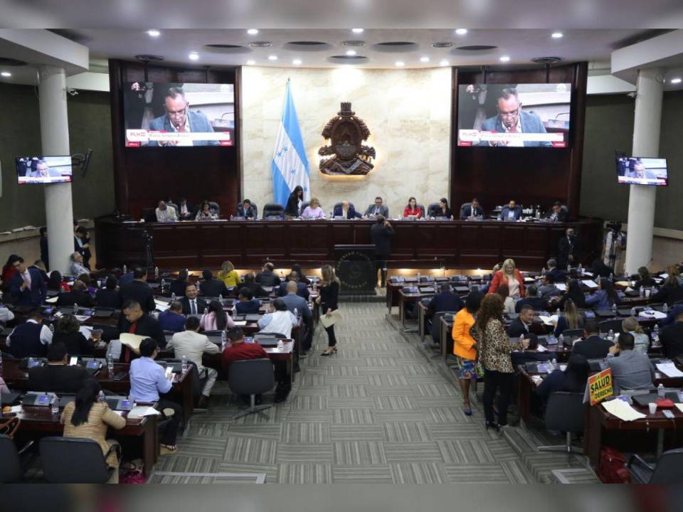 Imagen tomada durante la sesión legislativa del 13 de febrero de 2024 en el Congreso Nacional de Honduras.