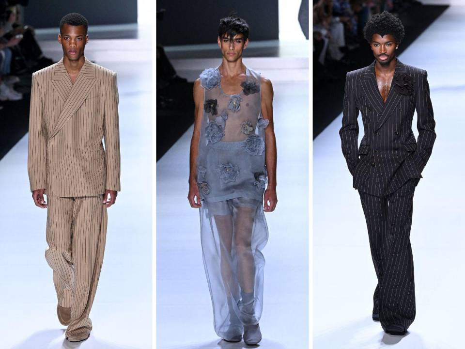 Los diseñadores Dolce &amp; Gabbana revelaron una colección que busca exaltar la elegancia y sensualidad del hombre, en el segundo día de la Semana de la Moda masculina de Milán.