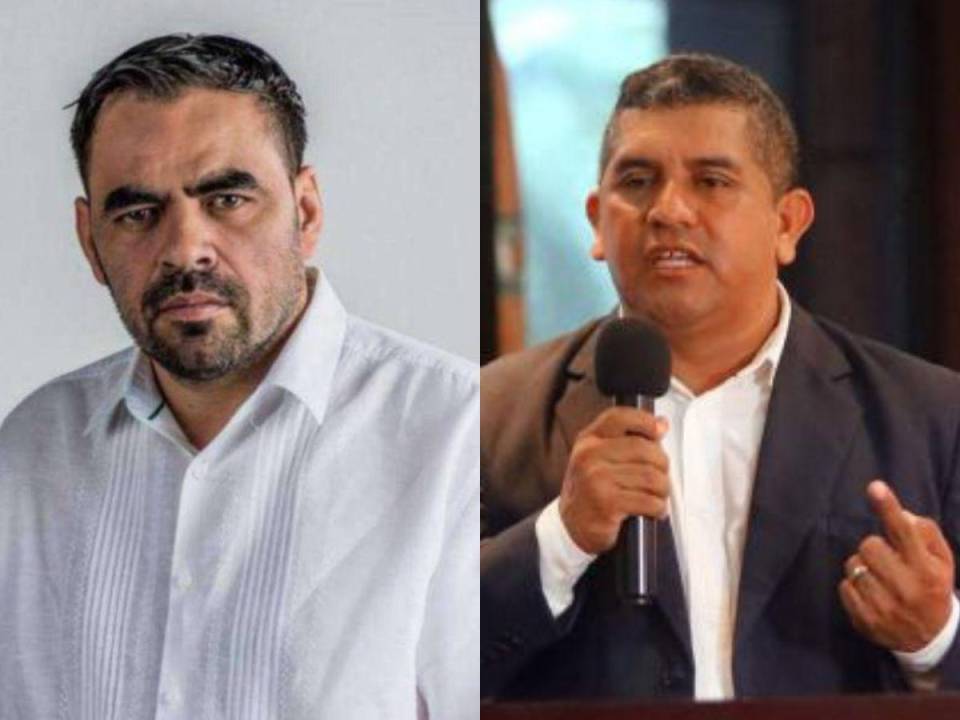 A la izquierda, Milton Benítez. A la derecha, Santos Orellana, quien guarda prisión acusado de lavado de activos.