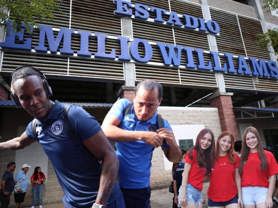 El Estadio Emilio Williams se viste de Azul y naranja con los aficionados presentes para el encuentro Motagua vs Lobos donde Rubilio Castillo dice presente y bellas chicas roban miradas.