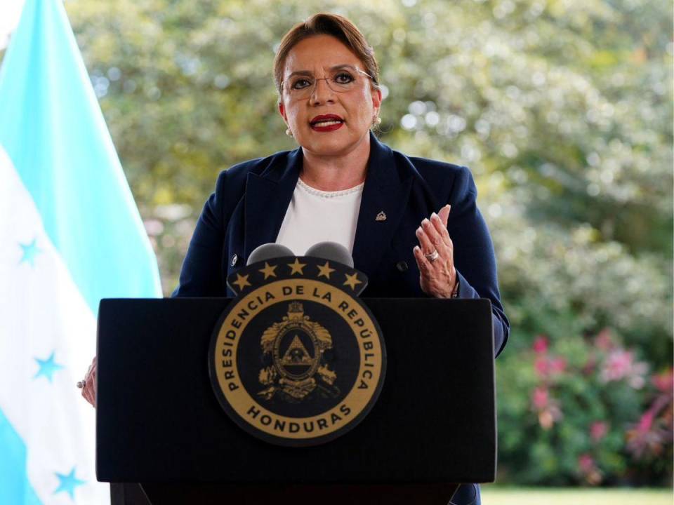 La presidenta Xiomara Castro durante su discurso del 1 de enero de 2024.