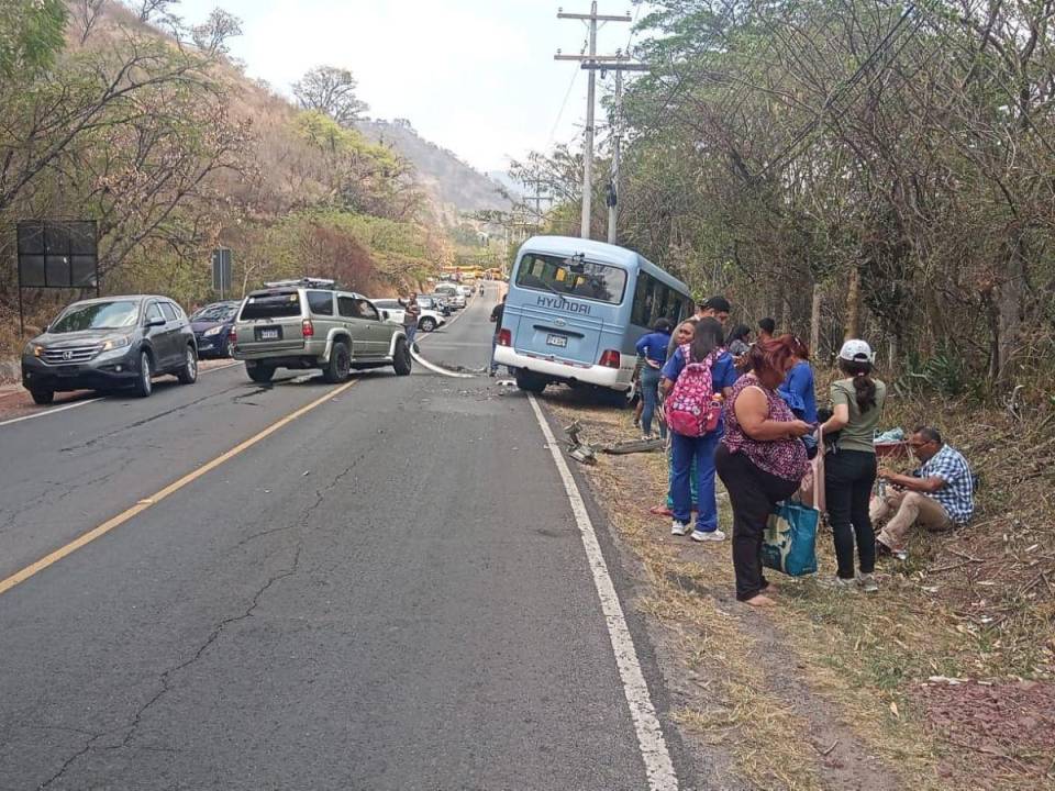 Escena del accidente en El Chimbo, Francisco Morazán.