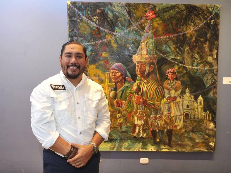 Román Murillo es uno de las máximas figuras del acuarelismo en Honduras, su exposición “La verbena” se exhibe en el marco del Festival de Los Confines, y en ella representa las costumbres de la cultura Lenca.