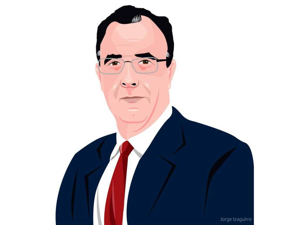 Luis Zelaya, precandidato presidencial de la corriente Recuperar Honduras del Partido Liberal. Ilustración: Jorge Izaguirre.