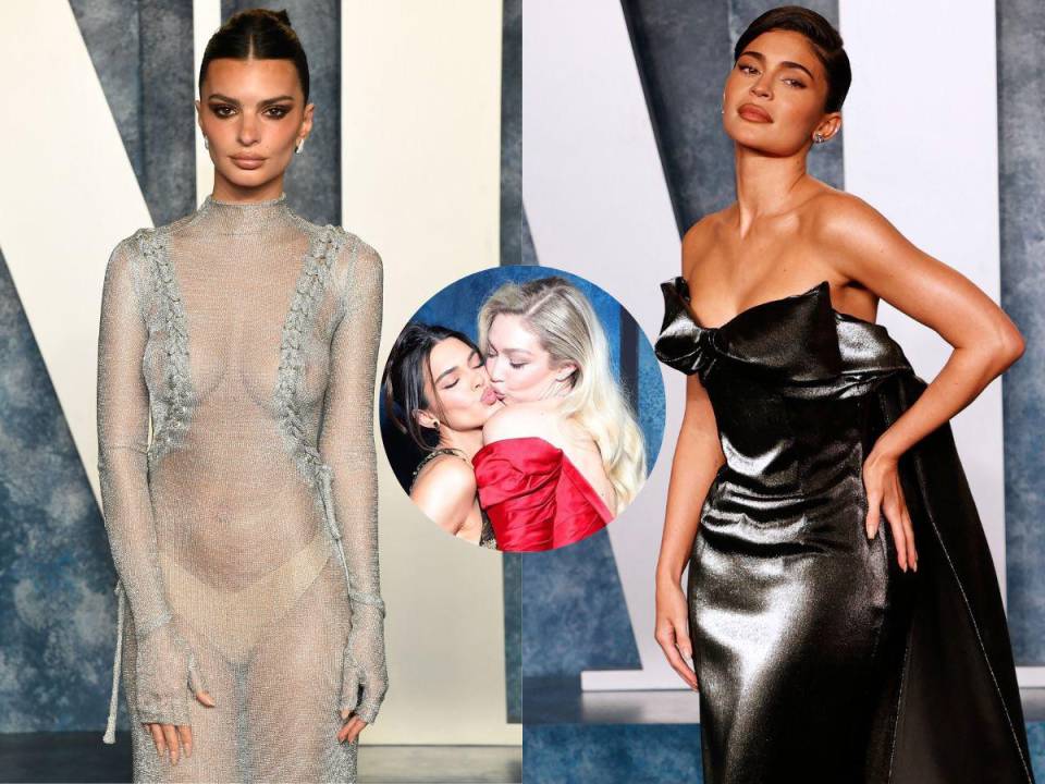 Emily Ratajkowski y Kylie Jenner se disputan la atención con atrevidos diseños en la fiesta de Vanity Fair de los Oscar 2023, mientras que Kendall Jenner y Gigi Hadid roban el foco con un beso.