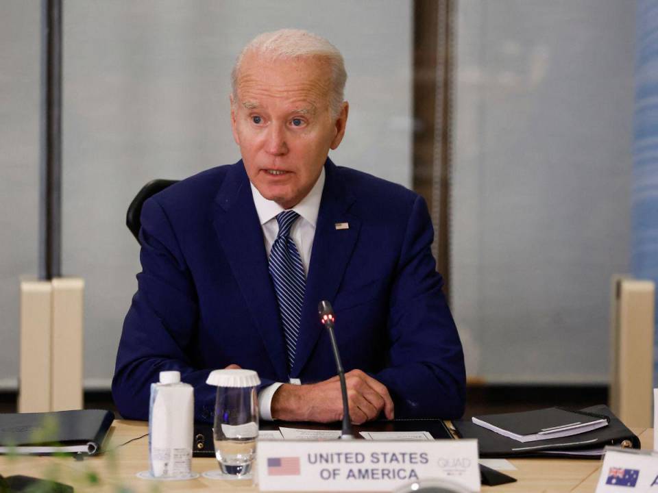 Biden durante la conferencia de prensa durante la cumbre del G7 en Hiroshima, Japón.