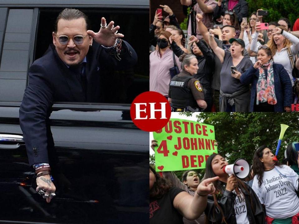 Con rótulos, disfraces y bajo la lluvia: así apoyan los fanáticos a Johnny Depp