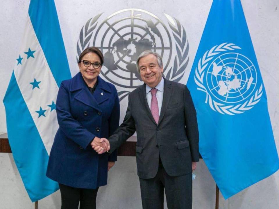 Castro y el secretario general de la ONU, António Guterres.