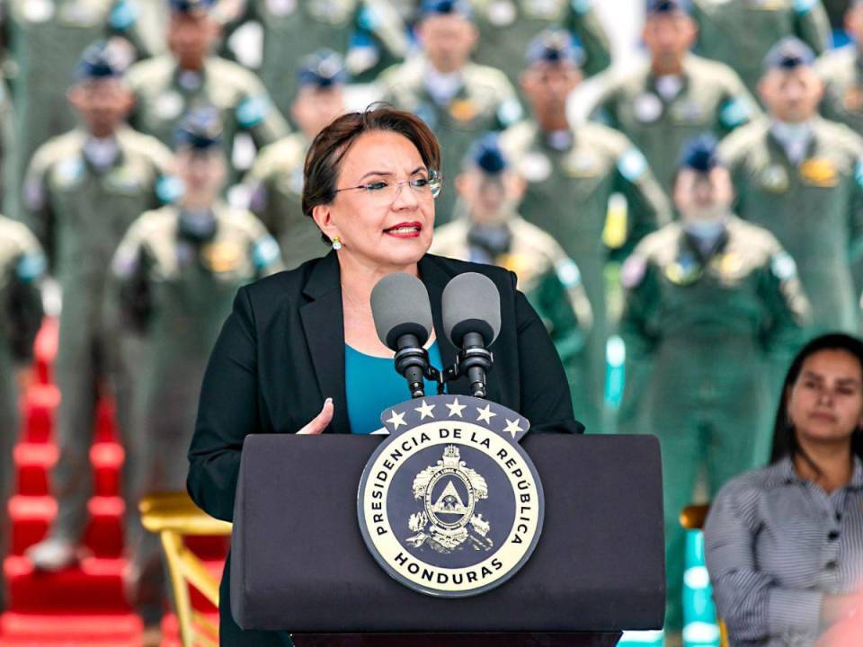 La presidenta de Honduras Xiomara Castro durante el evento.
