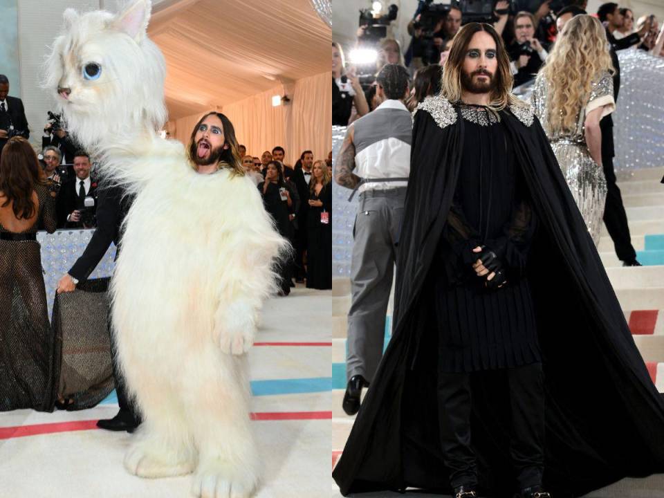 Jared Leto siempre ha logrado dejar a todos boquiabiertos con sus espectaculares atuendos para la Met Gala y este 2023 no fue la excepción. Este año, que estaba dedicado al diseñador de Chanel Karl Lagerfeld, el actor decidió disfrazarte totalmente de Choupette, la famosa gata del creador de modas. Estas son las imágenes de su paso por la alfombra.