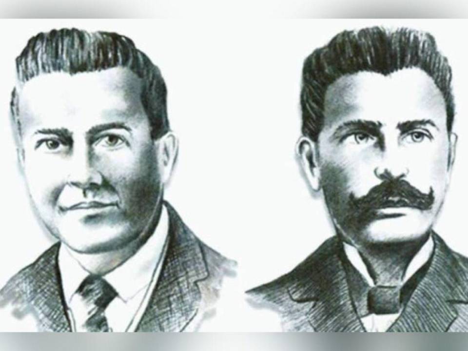 Augusto C. Coello y Carlos Hartling, los creadores de la letra y la música del Himno Nacional de Honduras.